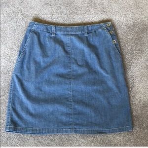 Vintage Lizwear Jean denim chambray short pencil Skirt Blue size small